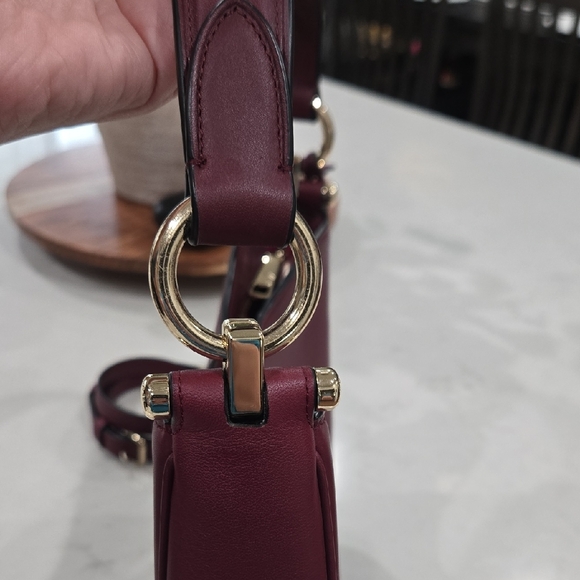 Coach Plum Leather Shoulder With Crossbody Strap Bag - Picture 3 of 9